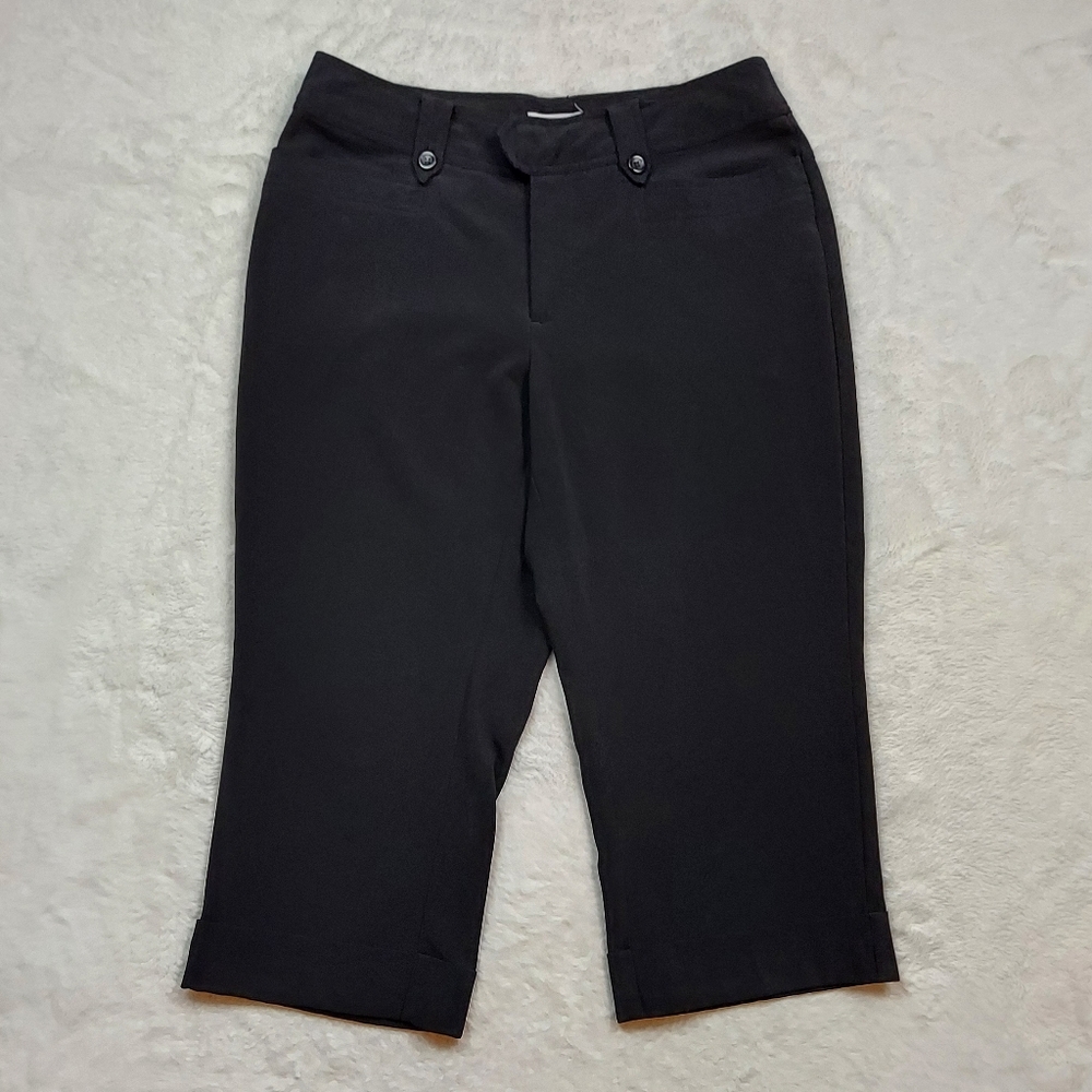 Christopher & Banks Black Stretch Capri Pants Size 8